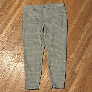 Addition Elle Gray, Black and Brown Checkered Trousers with Fake Front Pockets